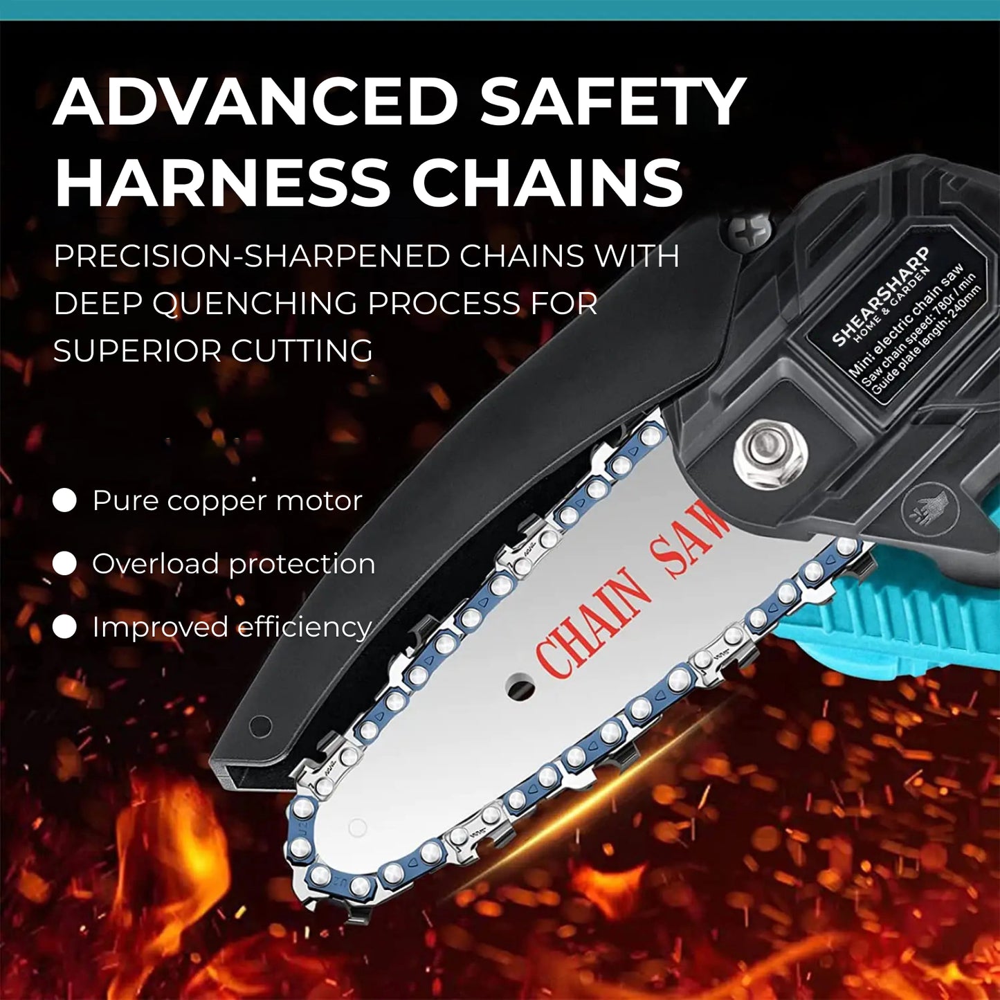 TurboSaw™ Mini Chainsaw + 2 Batteries + 2 Chains + 1 Toolbox